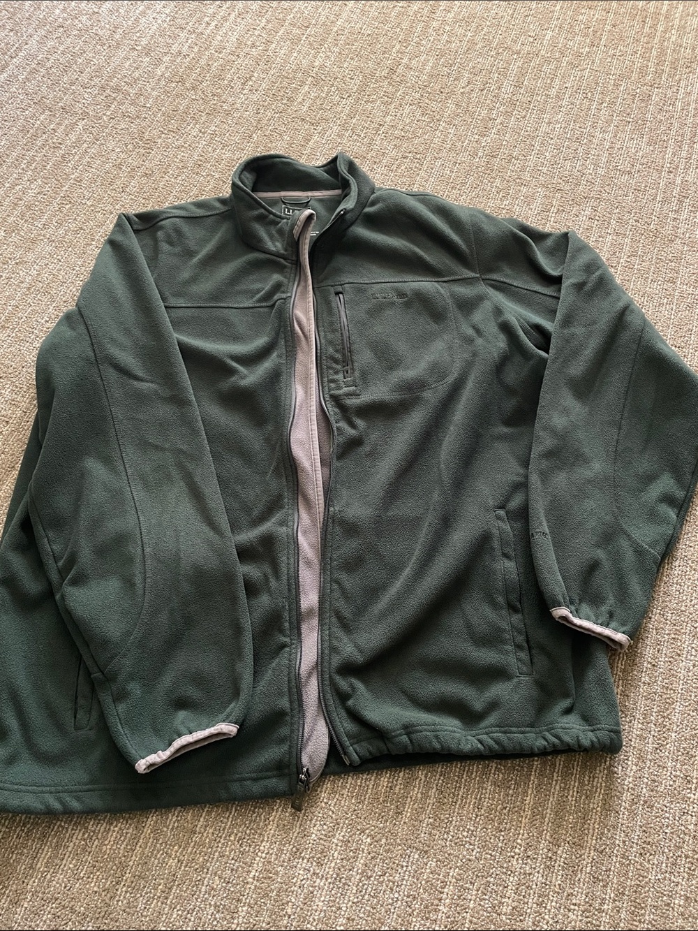 L.L. Bean Men's Forest Green Full-Zip Fleece Jacket